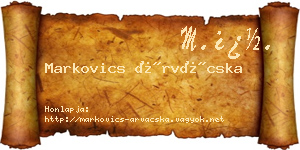 Markovics Árvácska névjegykártya